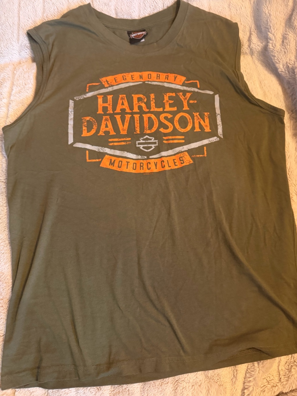 Boston Harley-Davidson Olive Green Tank